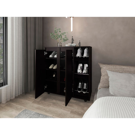 Zapatero Houck Wengue 86.5x91.5cm Horizontal para Nueve Pares y de Tres Niveles - ZAPATEROS | Bylmo