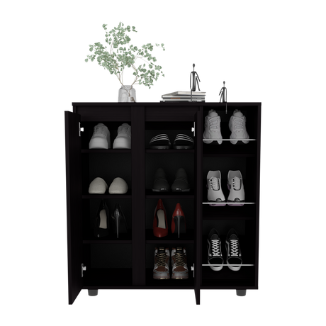 Zapatero Houck Wengue 86.5x91.5cm Horizontal para Nueve Pares y de Tres Niveles - ZAPATEROS | Bylmo