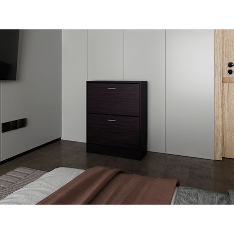 Zapatero Inola Wengue 63x80cm Horizontal para Doce Pares y de Tres Niveles - ZAPATEROS | Bylmo