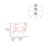 Repisa Perchero Aranjuez Blanco y Fresno Europeo 60x47.7cm Flotante con Tres Ganchos - PERCHEROS | Bylmo
