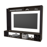 Centro de Entretenimiento Bremmen Wengue y Nogal 180x140cm para TV Hasta 55 Pulgadas con Seis Compartimientos - MUEBLES DE TV | Bylmo