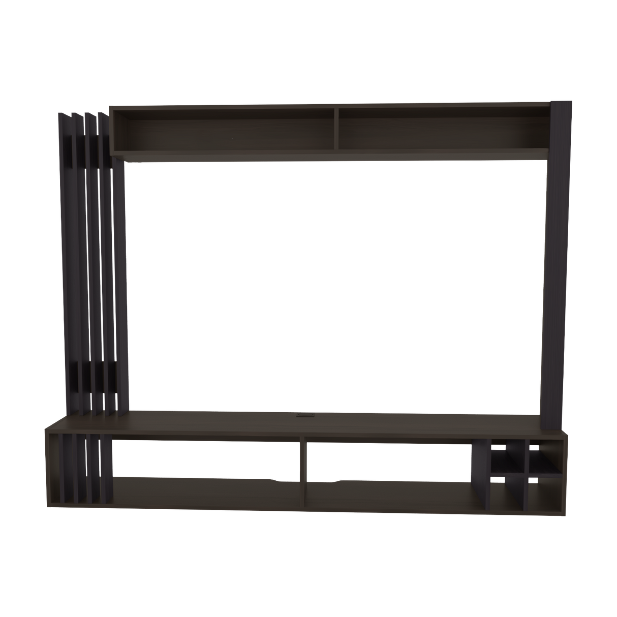 Centro de Entretenimiento Bremmen Wengue y Nogal 180x140cm para TV Hasta 55 Pulgadas con Seis Compartimientos - MUEBLES DE TV | Bylmo