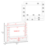 Centro de Entretenimiento Cecil Fresno Europeo y Wengue 215.8x178.1cm para TV Hasta 70 Pulgadas con Diez Compartimientos - MUEBLES DE TV | Bylmo