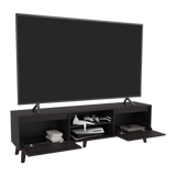 Rack de TV Polaris Nogal 180x52cm para TV Hasta 75 Pulgadas con Cuatro Compartimientos - MUEBLES DE TV | Bylmo