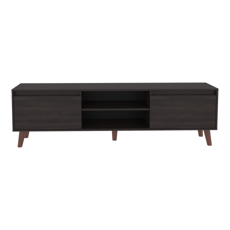 Rack de TV Polaris Nogal 180x52cm para TV Hasta 75 Pulgadas con Cuatro Compartimientos - MUEBLES DE TV | Bylmo