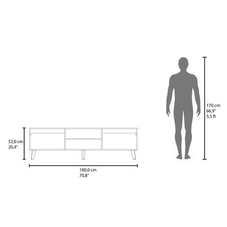 Rack de TV Polaris Nogal 180x52cm para TV Hasta 75 Pulgadas con Cuatro Compartimientos - MUEBLES DE TV | Bylmo
