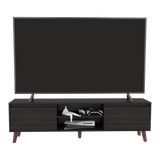 Rack de TV Polaris Nogal 180x52cm para TV Hasta 75 Pulgadas con Cuatro Compartimientos - MUEBLES DE TV | Bylmo