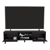 Rack de TV Polaris Nogal 180x52cm para TV Hasta 75 Pulgadas con Cuatro Compartimientos - MUEBLES DE TV | Bylmo