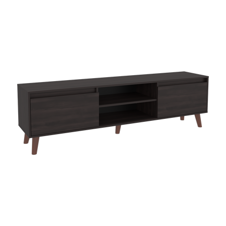 Rack de TV Polaris Nogal 180x52cm para TV Hasta 75 Pulgadas con Cuatro Compartimientos - MUEBLES DE TV | Bylmo