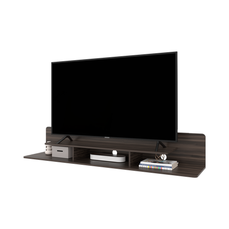 Repisa para TV Flotante Marquis Nogal 180x30.1cm para TV Hasta 55 Pulgadas con Tres Compartimientos - MUEBLES DE TV | Bylmo