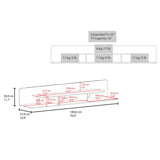 Repisa para TV Flotante Marquis Nogal 180x30.1cm para TV Hasta 55 Pulgadas con Tres Compartimientos - MUEBLES DE TV | Bylmo