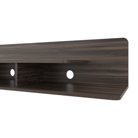 Repisa para TV Flotante Marquis Nogal 180x30.1cm para TV Hasta 55 Pulgadas con Tres Compartimientos - MUEBLES DE TV | Bylmo