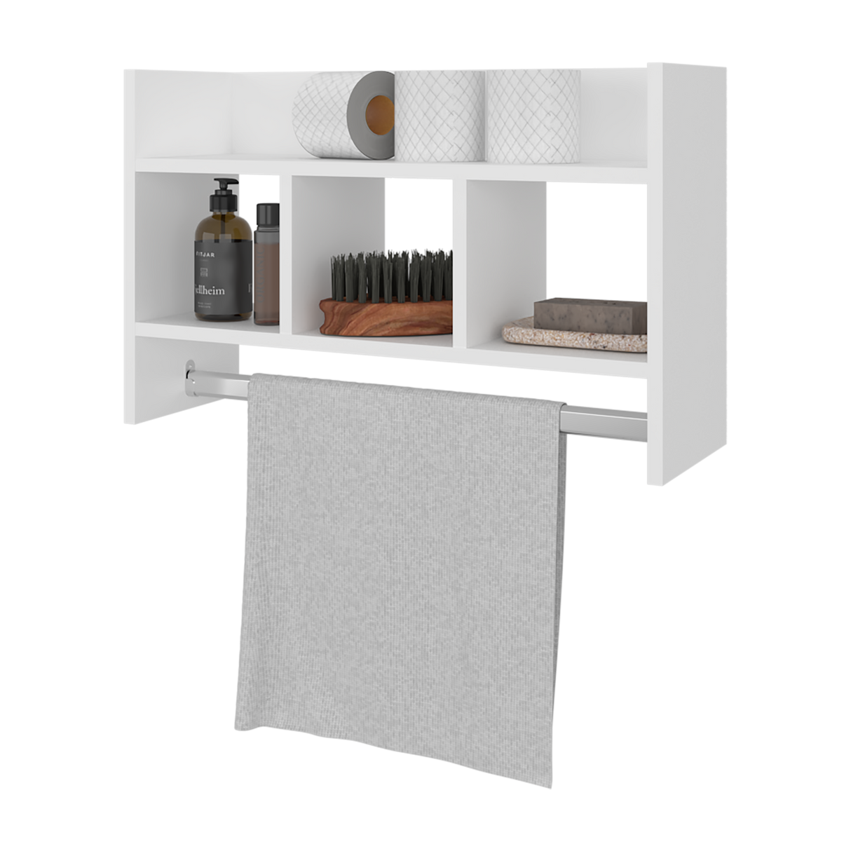 Estanteria para Baño Flotante Blanco 63.6x40cm con Tres Entrepaños - OTROS MUEBLES PARA BANHO | Bylmo
