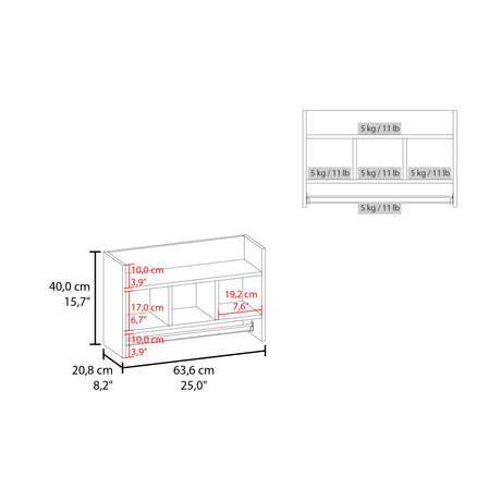 Estanteria para Baño Flotante Blanco 63.6x40cm con Tres Entrepaños - OTROS MUEBLES PARA BANHO | Bylmo