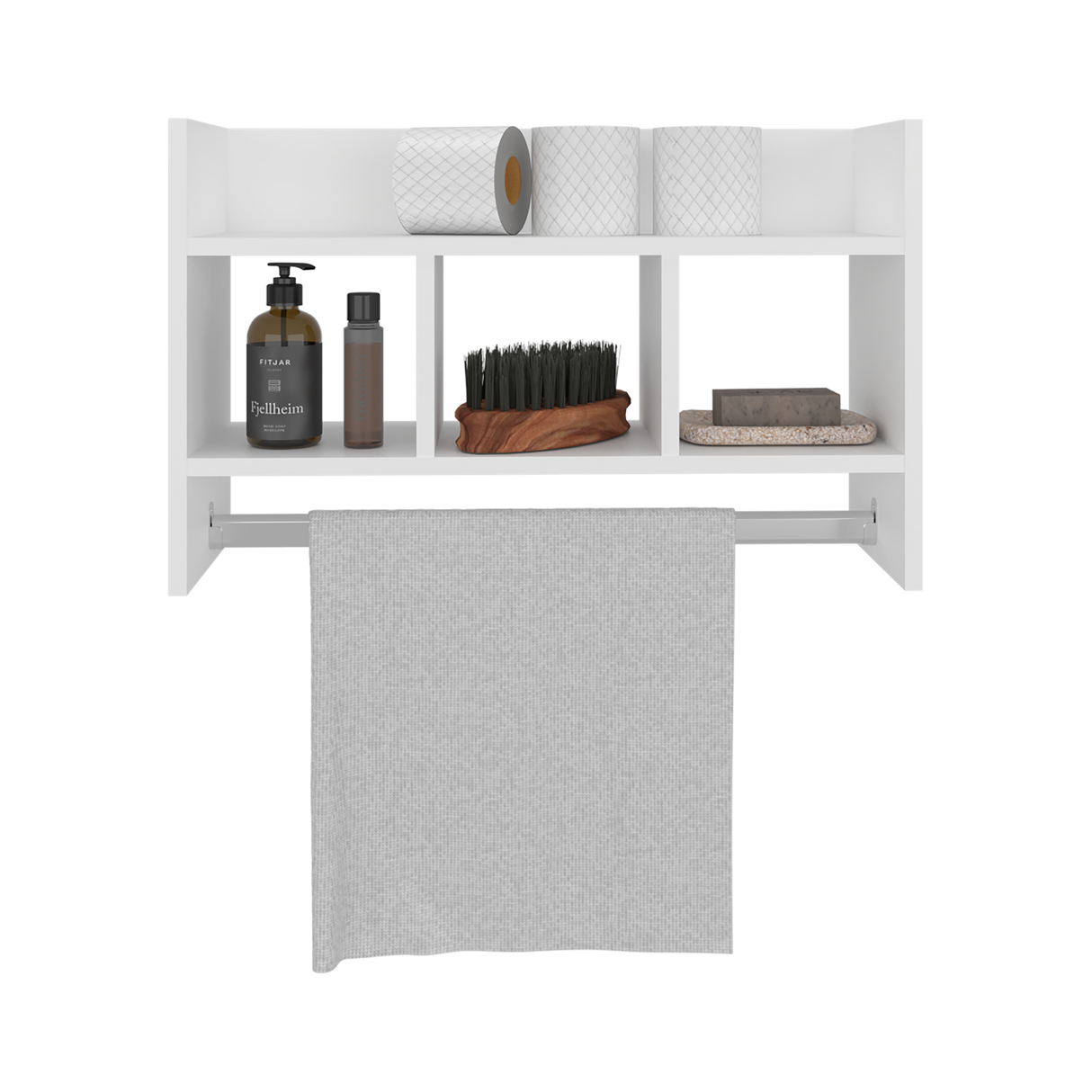 Estanteria para Baño Flotante Blanco 63.6x40cm con Tres Entrepaños - OTROS MUEBLES PARA BANHO | Bylmo