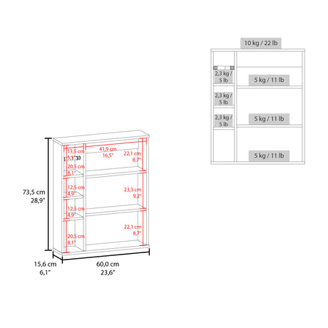 Organizador de Papel Higiénico Meller Blanco 60x74.1cm con Tres Entrepaños - OTROS MUEBLES PARA BANHO | Bylmo