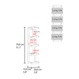 Toallero de Pared Flotante Arlington Fresno Europeo 20x79cm con Cuatro Entrepaños - OTROS MUEBLES PARA BANHO | Bylmo
