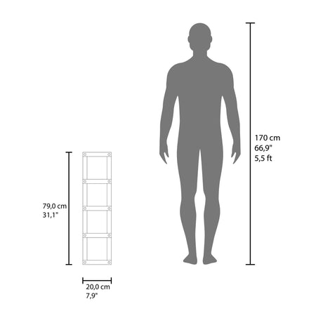 Toallero de Pared Flotante Arlington Fresno Europeo 20x79cm con Cuatro Entrepaños - OTROS MUEBLES PARA BANHO | Bylmo