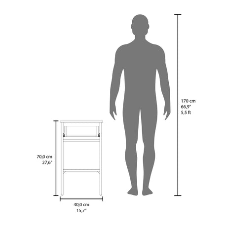 Mesa de Noche Newcastle Wengue 40x70cm con Un Cajón y con Dos Compartimientos - MESAS DE NOCHE | Bylmo