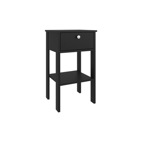 Mesa de Noche Newcastle Wengue 40x70cm con Un Cajón y con Dos Compartimientos - MESAS DE NOCHE | Bylmo