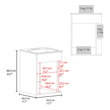 Mueble para Lavamanos Flotante Colton Wengue 45x60.3cm Individual con Lavamanos - MUEBLES PARA LAVAMANOS | Bylmo