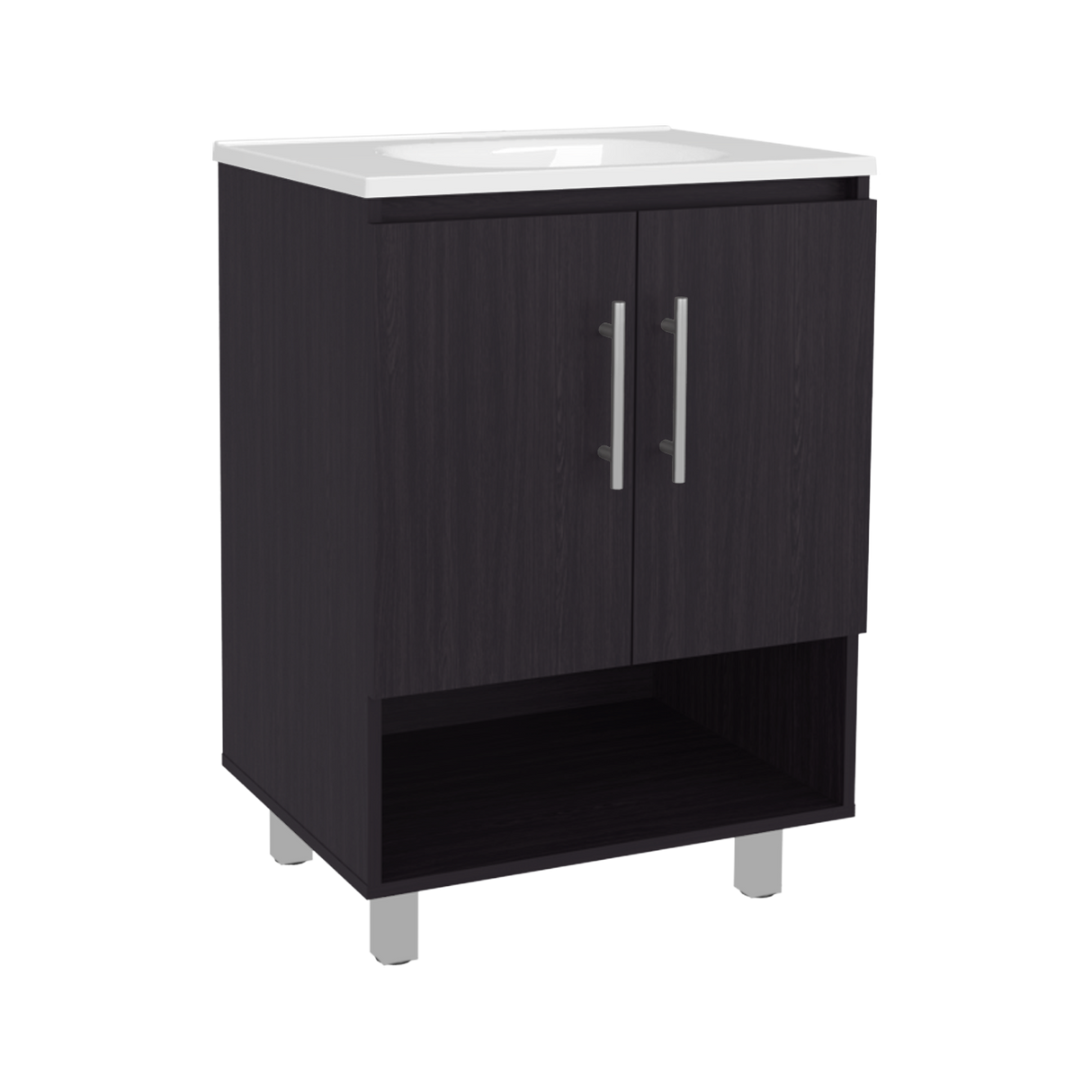 Mueble para Lavamanos Conrad Wengue 60x84cm Individual con Lavamanos - MUEBLES PARA LAVAMANOS | Bylmo