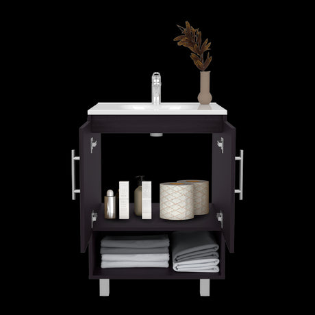 Mueble para Lavamanos Conrad Wengue 60x84cm Individual con Lavamanos - MUEBLES PARA LAVAMANOS | Bylmo