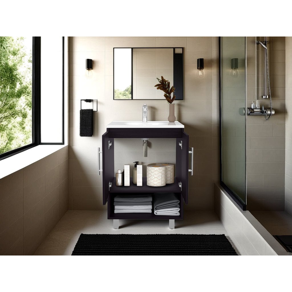 Mueble para Lavamanos Conrad Wengue 60x84cm Individual con Lavamanos - MUEBLES PARA LAVAMANOS | Bylmo