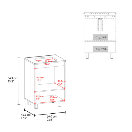 Mueble para Lavamanos Conrad Wengue 60x84cm Individual con Lavamanos - MUEBLES PARA LAVAMANOS | Bylmo
