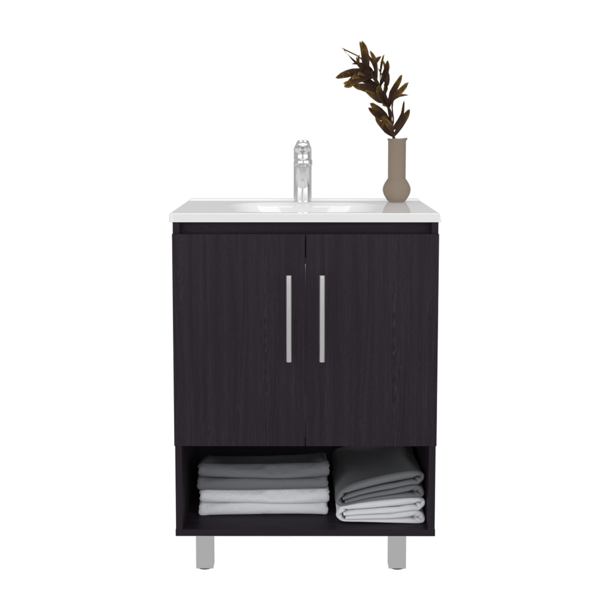 Mueble para Lavamanos Conrad Wengue 60x84cm Individual con Lavamanos - MUEBLES PARA LAVAMANOS | Bylmo