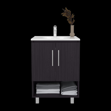 Mueble para Lavamanos Conrad Wengue 60x84cm Individual con Lavamanos - MUEBLES PARA LAVAMANOS | Bylmo