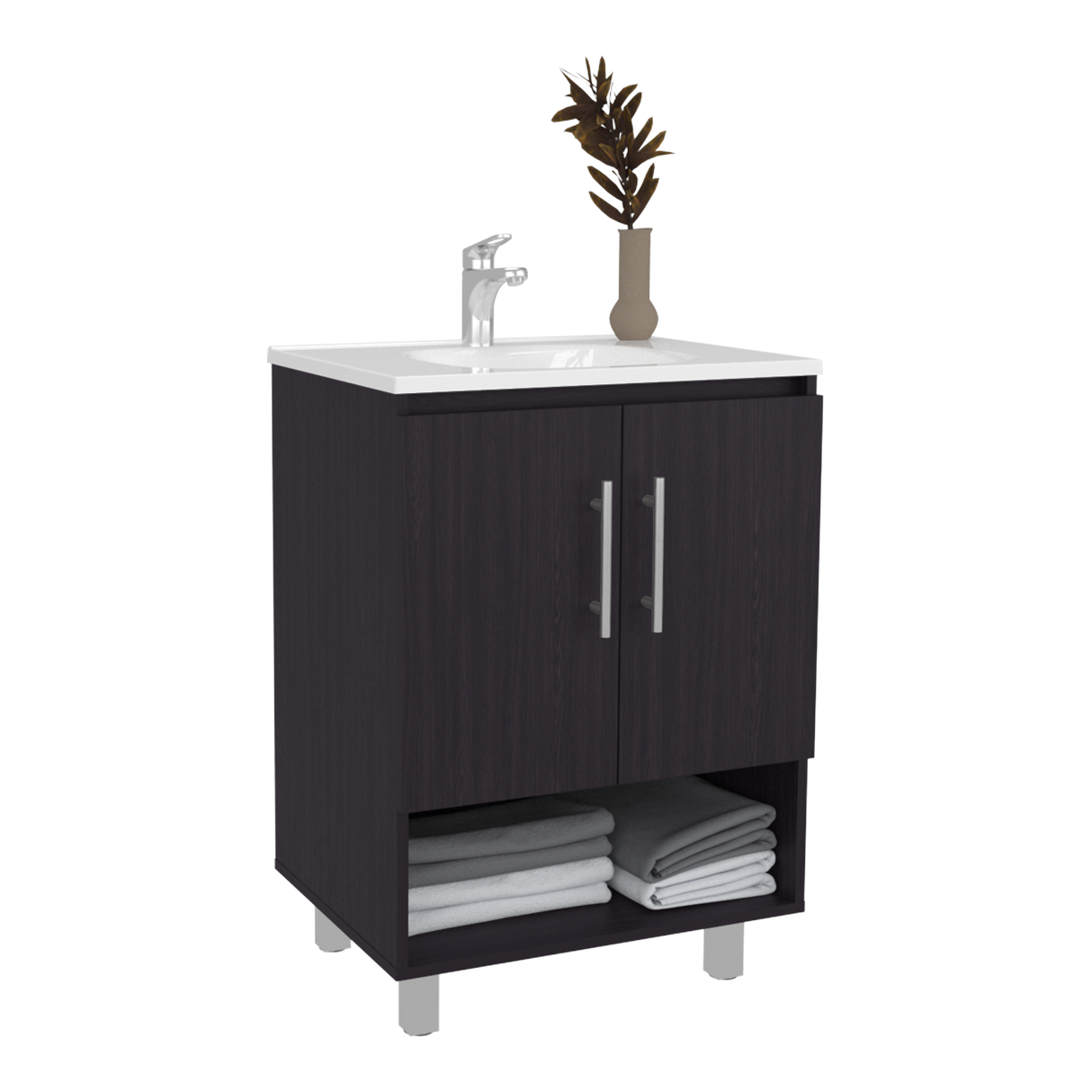 Mueble para Lavamanos Conrad Wengue 60x84cm Individual con Lavamanos - MUEBLES PARA LAVAMANOS | Bylmo