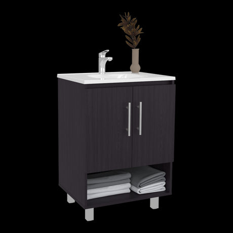 Mueble para Lavamanos Conrad Wengue 60x84cm Individual con Lavamanos - MUEBLES PARA LAVAMANOS | Bylmo