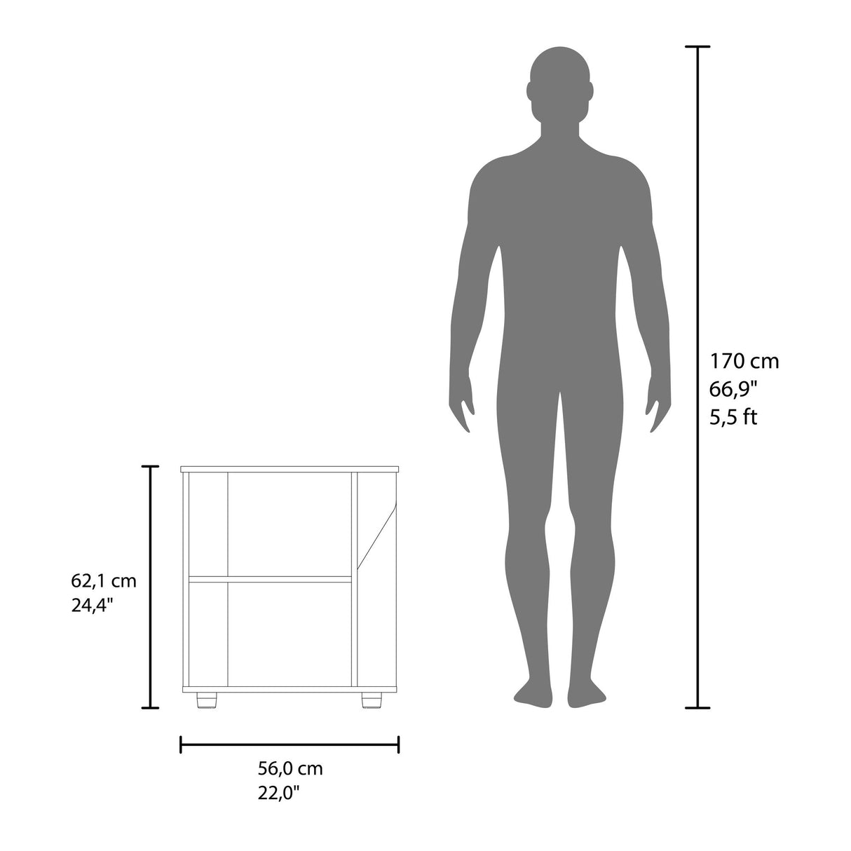 Mueble para Lavamanos Phillips Blanco 56x62.1cm Individual sin Lavamanos - MUEBLES PARA LAVAMANOS | Bylmo