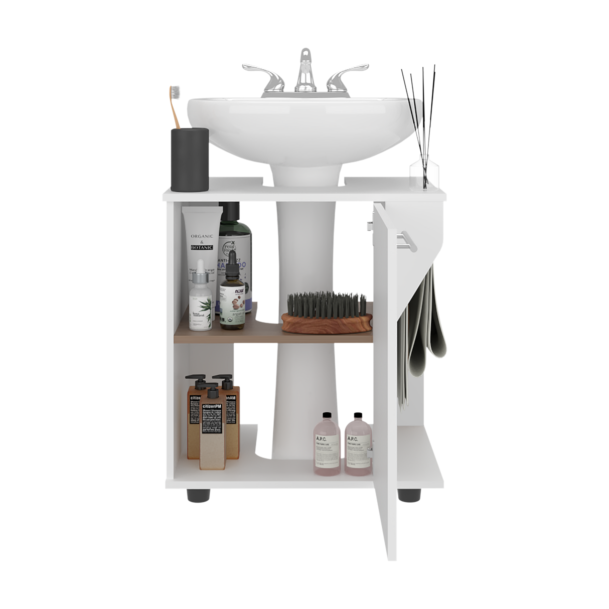 Mueble para Lavamanos Phillips Blanco 56x62.1cm Individual sin Lavamanos - MUEBLES PARA LAVAMANOS | Bylmo