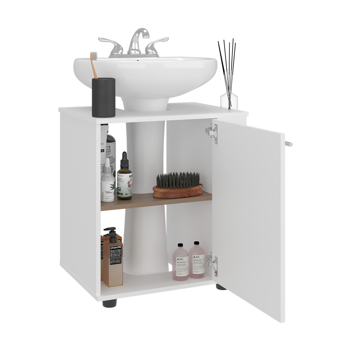 Mueble para Lavamanos Phillips Blanco 56x62.1cm Individual sin Lavamanos - MUEBLES PARA LAVAMANOS | Bylmo