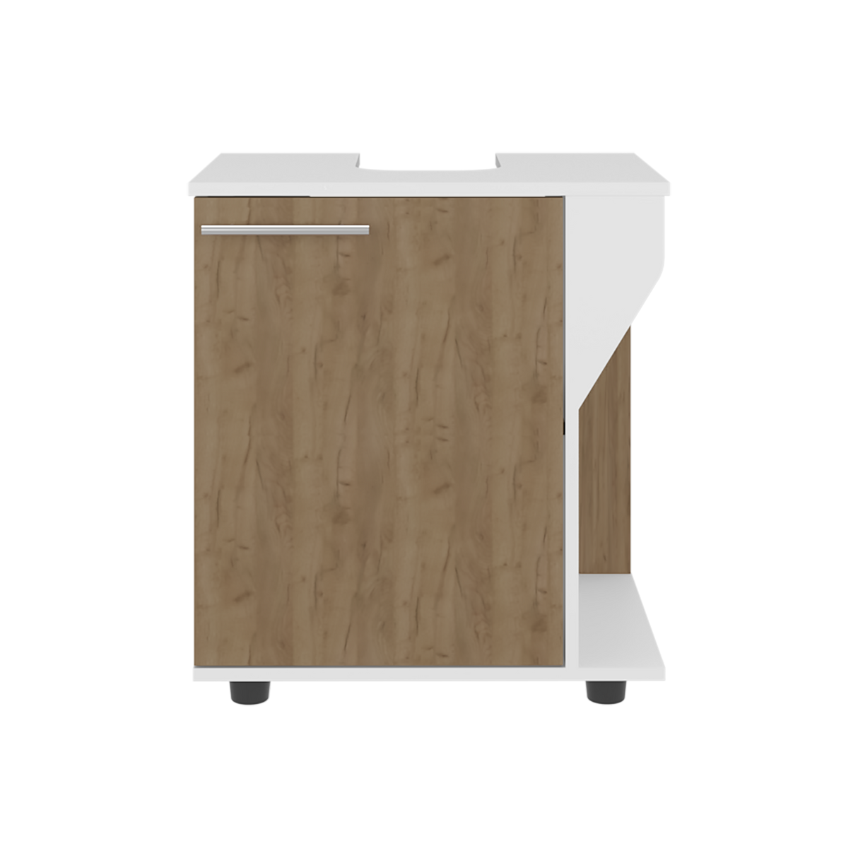 Mueble para Lavamanos Phillips Blanco y Fresno Europeo 56x62.1cm Individual sin Lavamanos - MUEBLES PARA LAVAMANOS | Bylmo