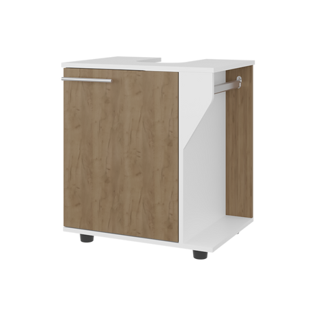 Mueble para Lavamanos Phillips Blanco y Fresno Europeo 56x62.1cm Individual sin Lavamanos - MUEBLES PARA LAVAMANOS | Bylmo
