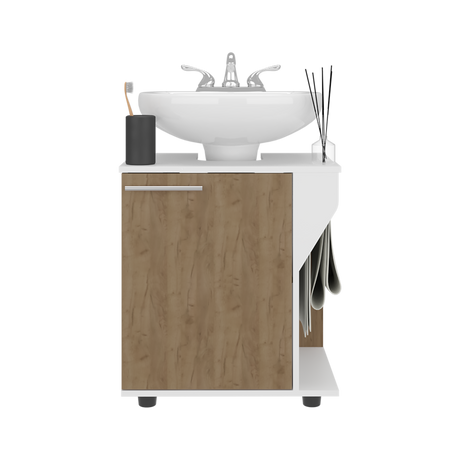Mueble para Lavamanos Phillips Blanco y Fresno Europeo 56x62.1cm Individual sin Lavamanos - MUEBLES PARA LAVAMANOS | Bylmo