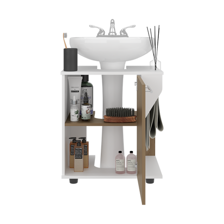 Mueble para Lavamanos Phillips Blanco y Fresno Europeo 56x62.1cm Individual sin Lavamanos - MUEBLES PARA LAVAMANOS | Bylmo