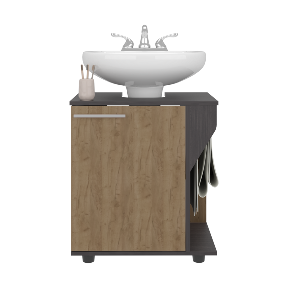 Mueble para Lavamanos Phillips Wengue y Fresno Europeo 56x62.1cm Individual sin Lavamanos - MUEBLES PARA LAVAMANOS | Bylmo