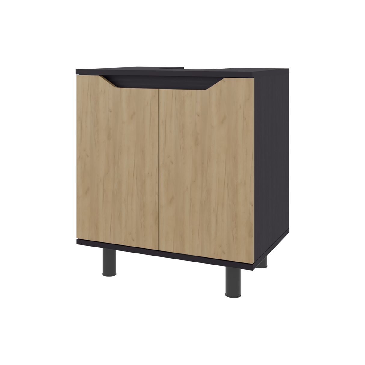 Mueble para Lavamanos Marlo Wengue y Fresno Europeo 55x63cm Individual sin Lavamanos - MUEBLES PARA LAVAMANOS | Bylmo