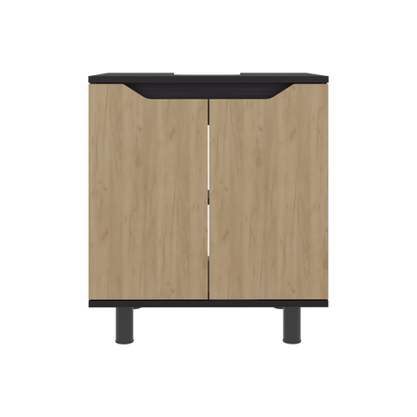Mueble para Lavamanos Marlo Wengue y Fresno Europeo 55x63cm Individual sin Lavamanos - MUEBLES PARA LAVAMANOS | Bylmo