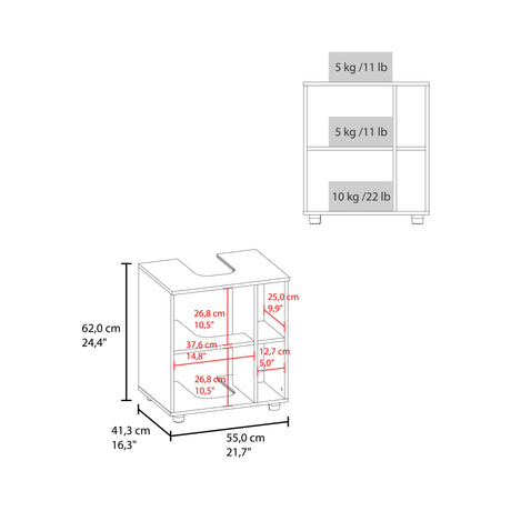 Mueble para Lavamanos Pascuale Blanco 55x62cm Individual sin Lavamanos - MUEBLES PARA LAVAMANOS | Bylmo