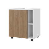 Mueble para Lavamanos Pascuale Blanco y Fresno Europeo 55x62cm Individual sin Lavamanos - MUEBLES PARA LAVAMANOS | Bylmo