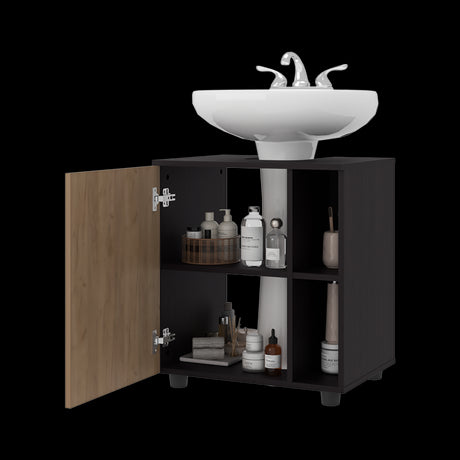 Mueble para Lavamanos Pascuale Wengue y Fresno Europeo 55x62cm Individual sin Lavamanos - MUEBLES PARA LAVAMANOS | Bylmo