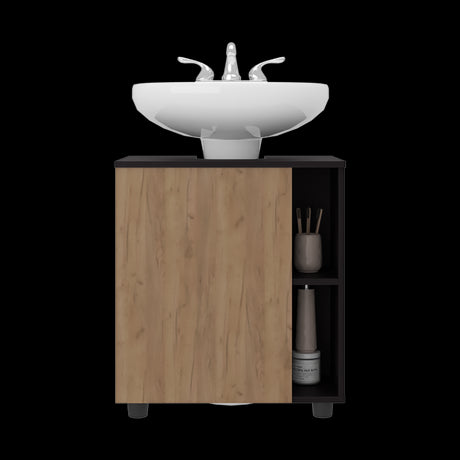 Mueble para Lavamanos Pascuale Wengue y Fresno Europeo 55x62cm Individual sin Lavamanos - MUEBLES PARA LAVAMANOS | Bylmo