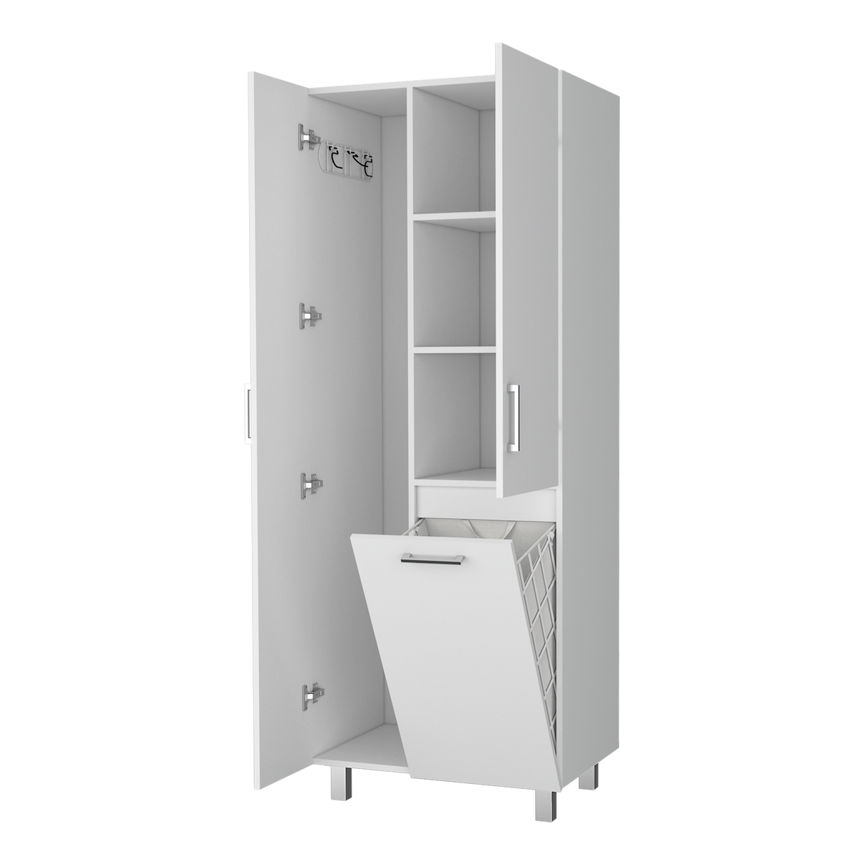 Armario de Aseo Iris Blanco 68.1x180cm Con Tres Puertas - MUEBLES DE ASEO Y ROPAS | Bylmo