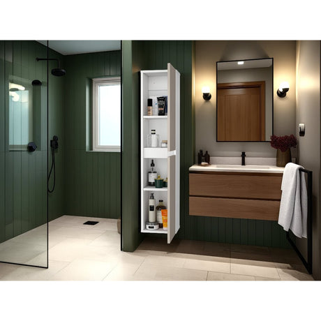 Armario de Aseo Capri y Blanco 25x110cm Con Dos Puertas - MUEBLES DE ASEO Y ROPAS | Bylmo