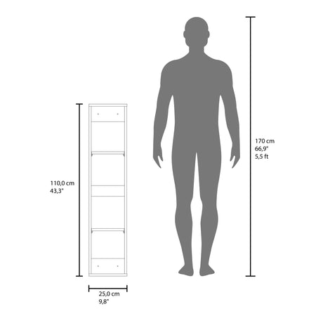 Armario de Aseo Capri y Blanco 25x110cm Con Dos Puertas - MUEBLES DE ASEO Y ROPAS | Bylmo